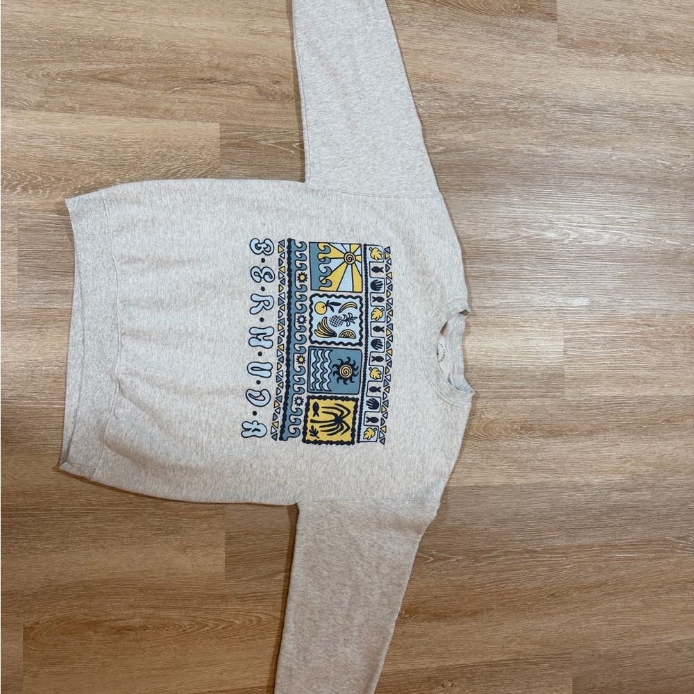 PacSun Gray Sweater with Blue and Yellow Accents